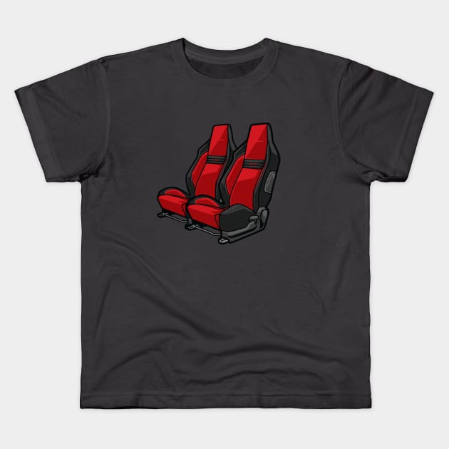 Recaro Bucket Seat Kids T-Shirt by Rockartworks